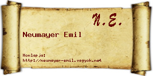 Neumayer Emil névjegykártya